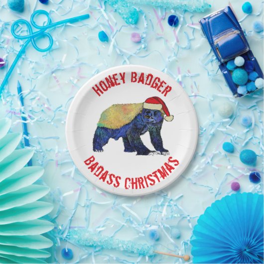 Honey Badger badass kerstslogan Papieren Bordje (Feest)