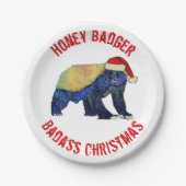 Honey Badger badass kerstslogan Papieren Bordje (Voorkant)