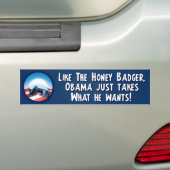 Honey Badger - Barack Obama Bumpersticker (Op auto)
