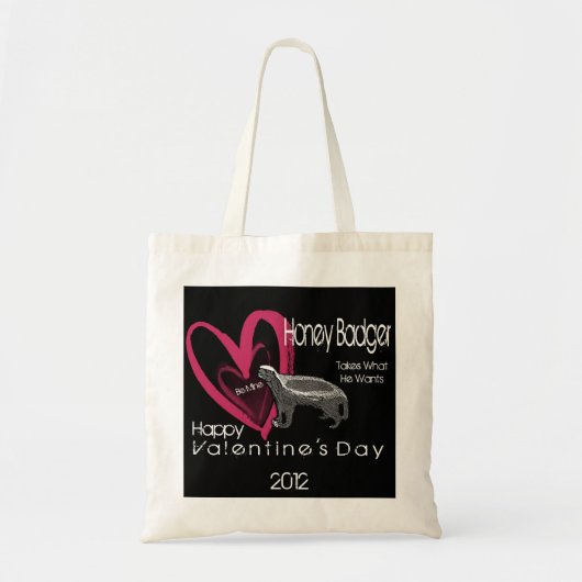 Honey Badger Be Mine Valentijnsdag Canvas tas (Voorkant)