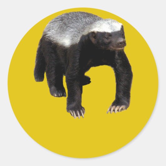 Honey Badger (Creëer je eigen Gezegde onder hem) Ronde Sticker (Voorkant)