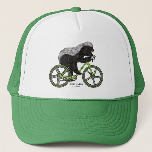 Honey Badger Cycling Funny Badass Bicycle Slogan Trucker Pet (Voorkant)