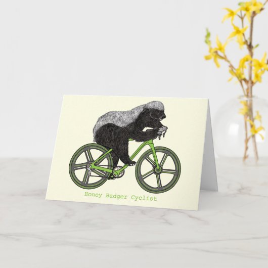 Honey Badger Cycling Funny Badass Cyclist Humor C Kaart (Gele Bloem)