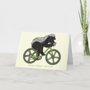 Honey Badger Cycling Funny Badass Cyclist Humor C Kaart