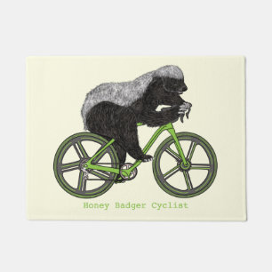 Honey Badger Cycling Funny Badass Cyclist Humor Deurmat