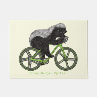 Honey Badger Cycling Funny Badass Cyclist Humor Deurmat
