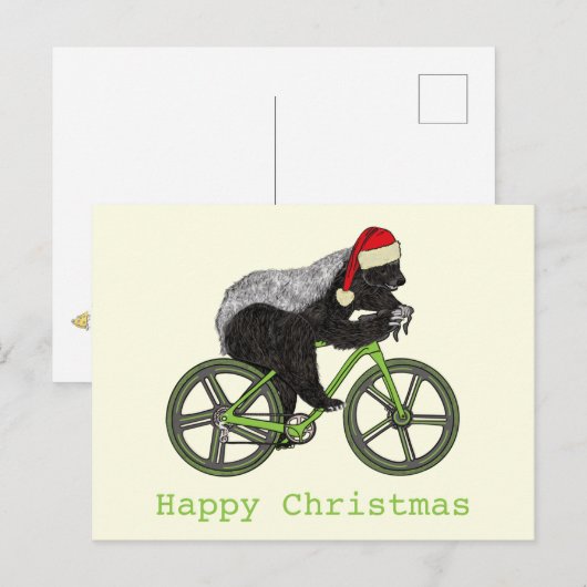 Honey Badger Cycling Funny Badass Festive Cyclist Briefkaart (Voorkant / Achterkant)
