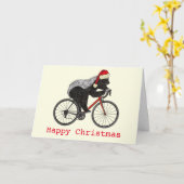 Honey Badger Cycling Funny Badass Festive Cyclist Kaart (Gele Bloem)