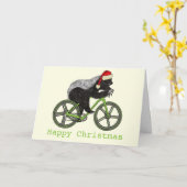 Honey Badger Cycling Funny Badass Festive Cyclist Kaart (Gele Bloem)