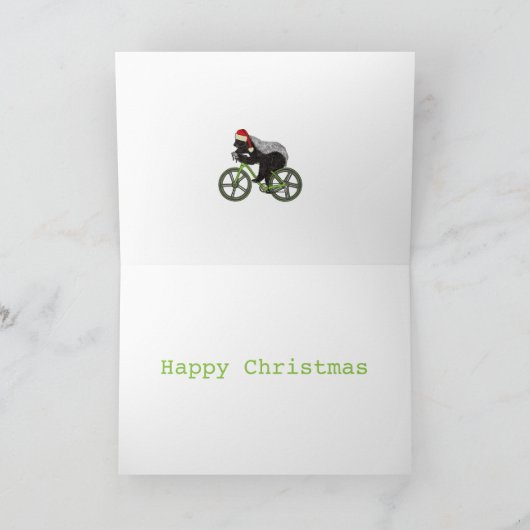 Honey Badger Cycling Funny Badass Festive Slogan Kaart (Binnen)