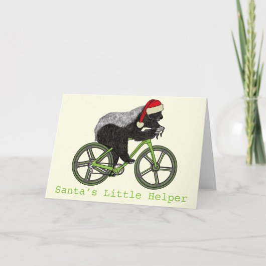 Honey Badger Cycling Funny Badass Festive Slogan Kaart (Voorkant)