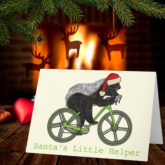 Honey Badger Cycling Funny Badass Festive Slogan Kaart