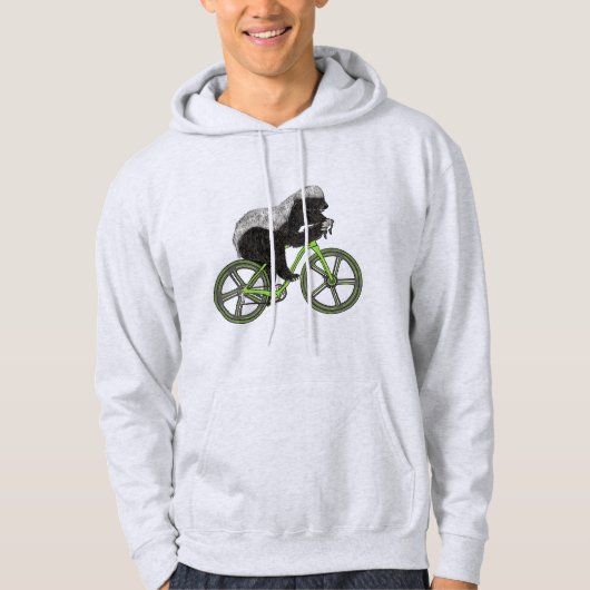 Honey Badger Cycling Funny Biking Animal Cyclist Hoodie (Voorkant)