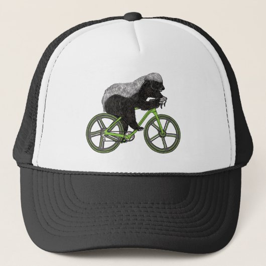 Honey Badger Cycling op een fiets Trucker Pet (Voorkant)