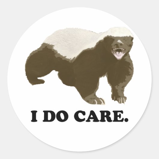 Honey Badger Do Care Ronde Sticker (Voorkant)