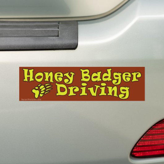 Honey Badger Driving Bumpersticker (Op auto)