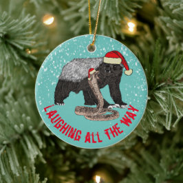 Honey Badger en Snake Laughing tot het allereerste Keramisch Ornament