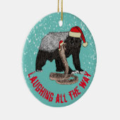 Honey Badger en Snake Laughing tot het allereerste Keramisch Ornament (Rechts)