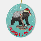 Honey Badger en Snake Laughing tot het allereerste Keramisch Ornament (Links)