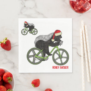 Honey Badger-fietsenfiets voor kerstmis Servet