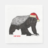 Honey Badger Funny Badass Festive Santa Humor Servet (Voorkant)