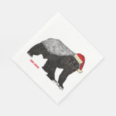 Honey Badger Funny Badass Festive Santa Humor Servet (Hoek)