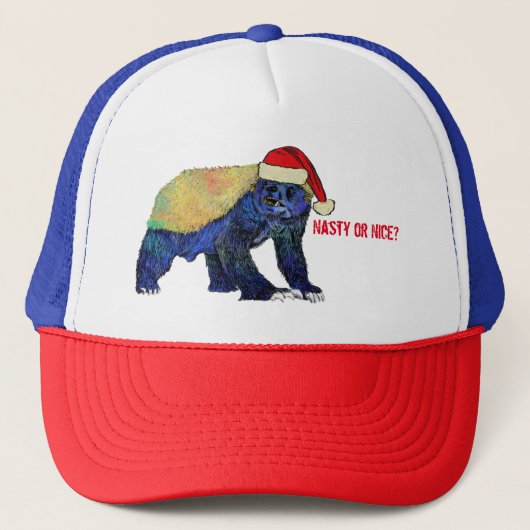 Honey Badger Funny Funky Festive Nasty Nice Quote Trucker Pet (Voorkant)