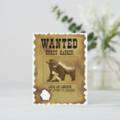 Honey Badger Gezocht Poster Briefkaart (Staand voorkant)