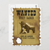 Honey Badger Gezocht Poster Briefkaart (Voorkant / Achterkant)