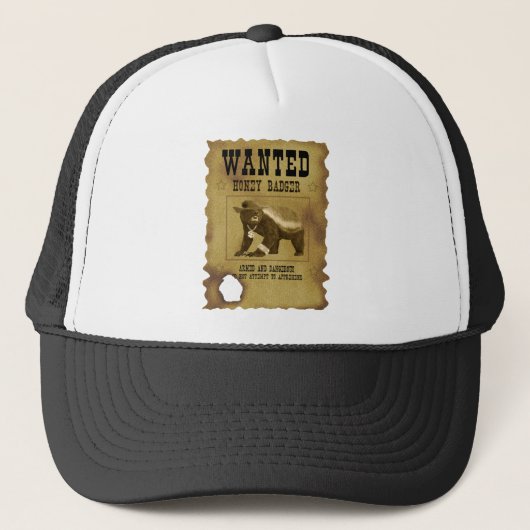 Honey Badger Gezocht Poster Trucker Pet (Voorkant)