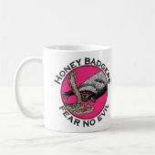 Honey Badger grappige badass citaat Koffiemok (Links)