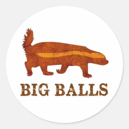 Honey Badger Grote Ballen Ronde Sticker (Voorkant)