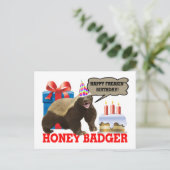 Honey Badger Happy Freakin' Birthday Briefkaart (Staand voorkant)