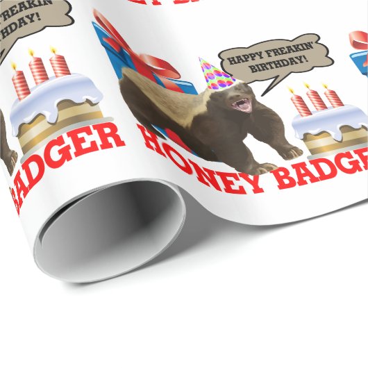 Honey Badger Happy Freakin' Birthday Cadeaupapier (Rol Hoek)