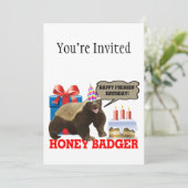 Honey Badger Happy Freakin' Birthday Kaart (Staand voorkant)