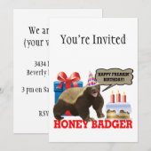 Honey Badger Happy Freakin' Birthday Kaart (Voorkant / Achterkant)