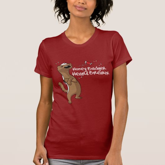 Honey Badger Heart Breaker Valentijnsdag T-shirt (Voorkant)