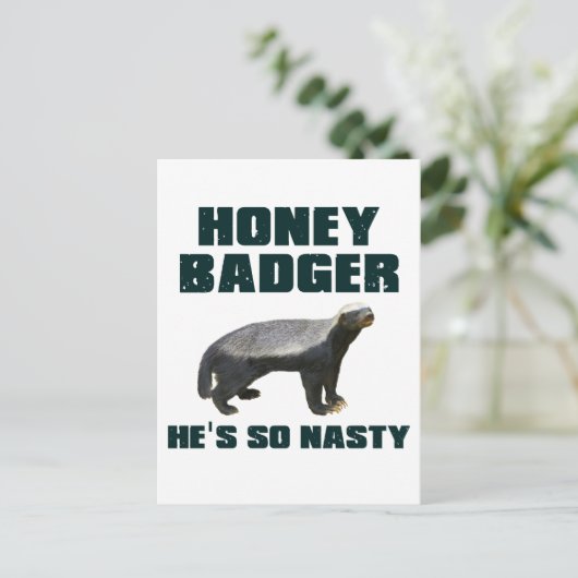 Honey Badger Hij is zo onnozel Briefkaart (Staand voorkant)