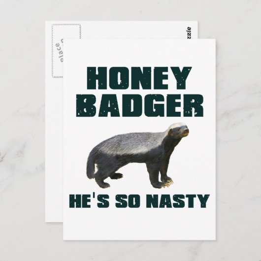 Honey Badger Hij is zo onnozel Briefkaart (Voorkant / Achterkant)