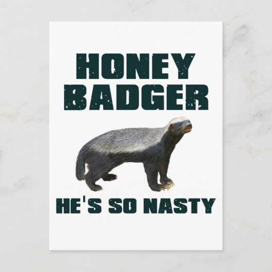Honey Badger Hij is zo onnozel Briefkaart (Voorkant)