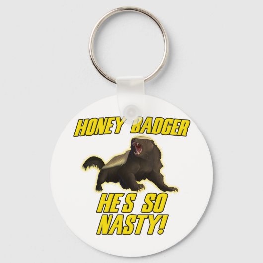 Honey Badger Hij is zo onnozel Sleutelhanger (Voorkant)