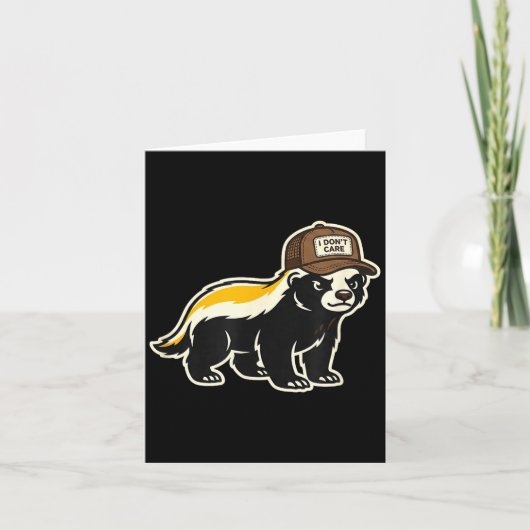 Honey Badger I Don't Care Trucker Funny Animal Art Kaart (Voorkant)