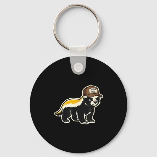 Honey Badger I Don't Care Trucker Funny Animal Art Sleutelhanger (Voorkant)