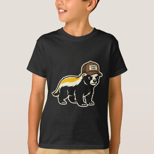 Honey Badger I Don't Care Trucker Funny Animal Art T-shirt (Voorkant)