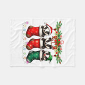 Honey Badger In Christmas Socks Lights Honey Badge Fleece Deken (Voorkant (Horizontaal))