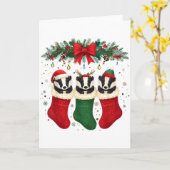 Honey Badger In Christmas Socks Lights Honey Badge Kaart (Gele Bloem)
