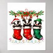 Honey Badger In Christmas Socks Lights Honey Badge Poster (Voorkant)