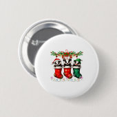Honey Badger In Christmas Socks Lights Honey Badge Ronde Button 5,7 Cm (Voorkant /achterkant)