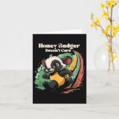 Honey Badger interesseert het niet schattige diere Kaart (Gele Bloem)