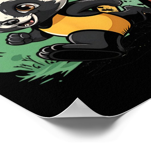 Honey Badger interesseert het niet schattige diere Poster (Hoek)